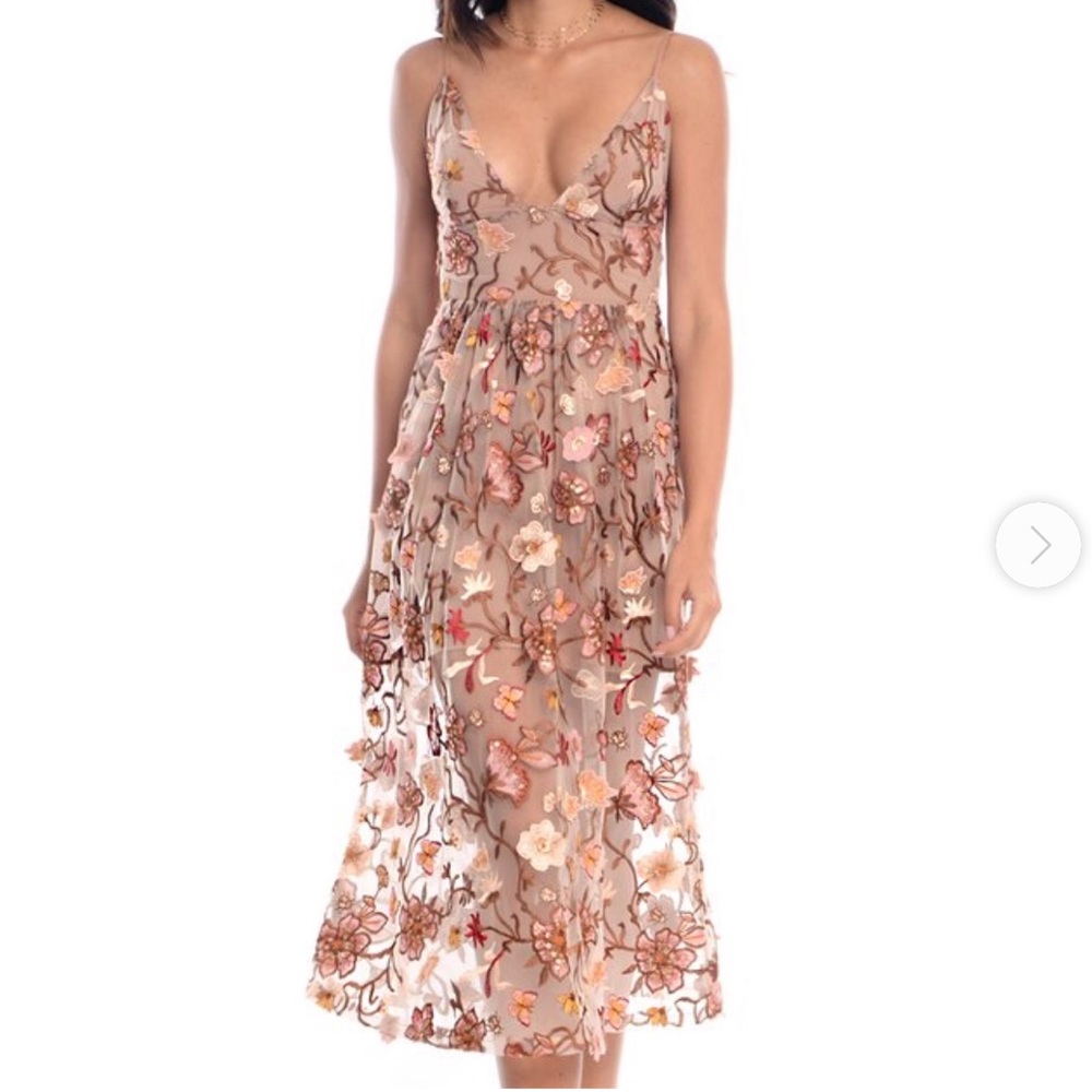 NWT For Love & Lemons Botanical Midi Dress